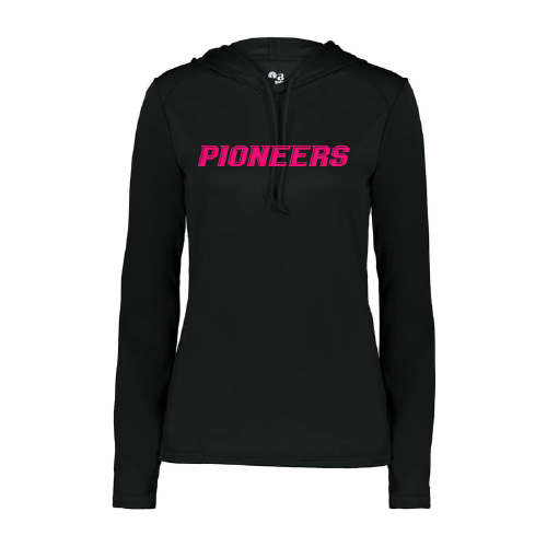 PYBA Womens LS Lightweight Hoodie - Black